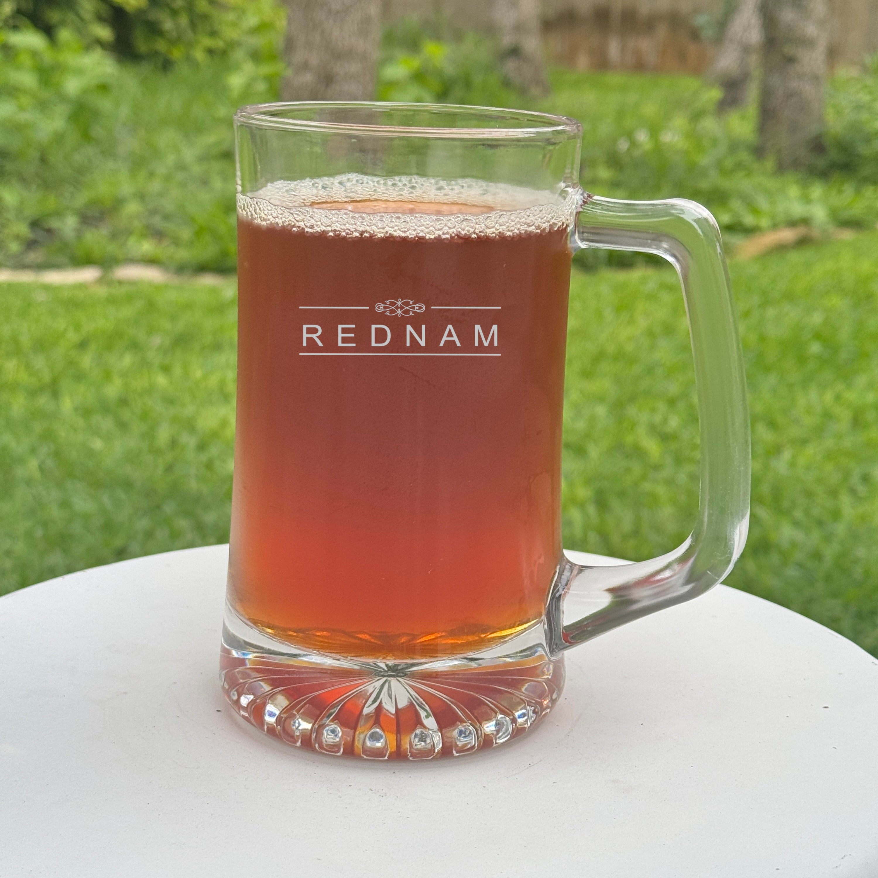 Personalized - 10oz Rocks glass and 25oz Beer mug with handle