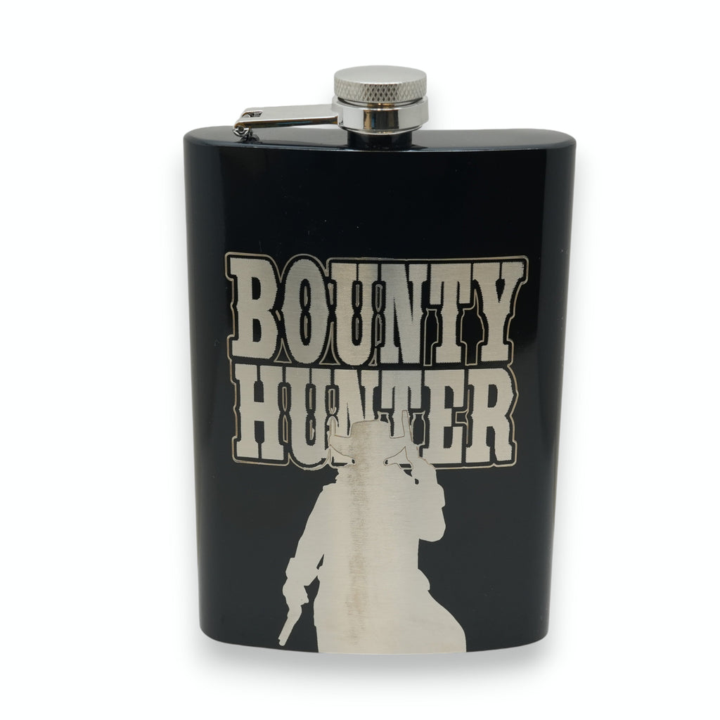 8oz BLACK Bounty Hunter Flask