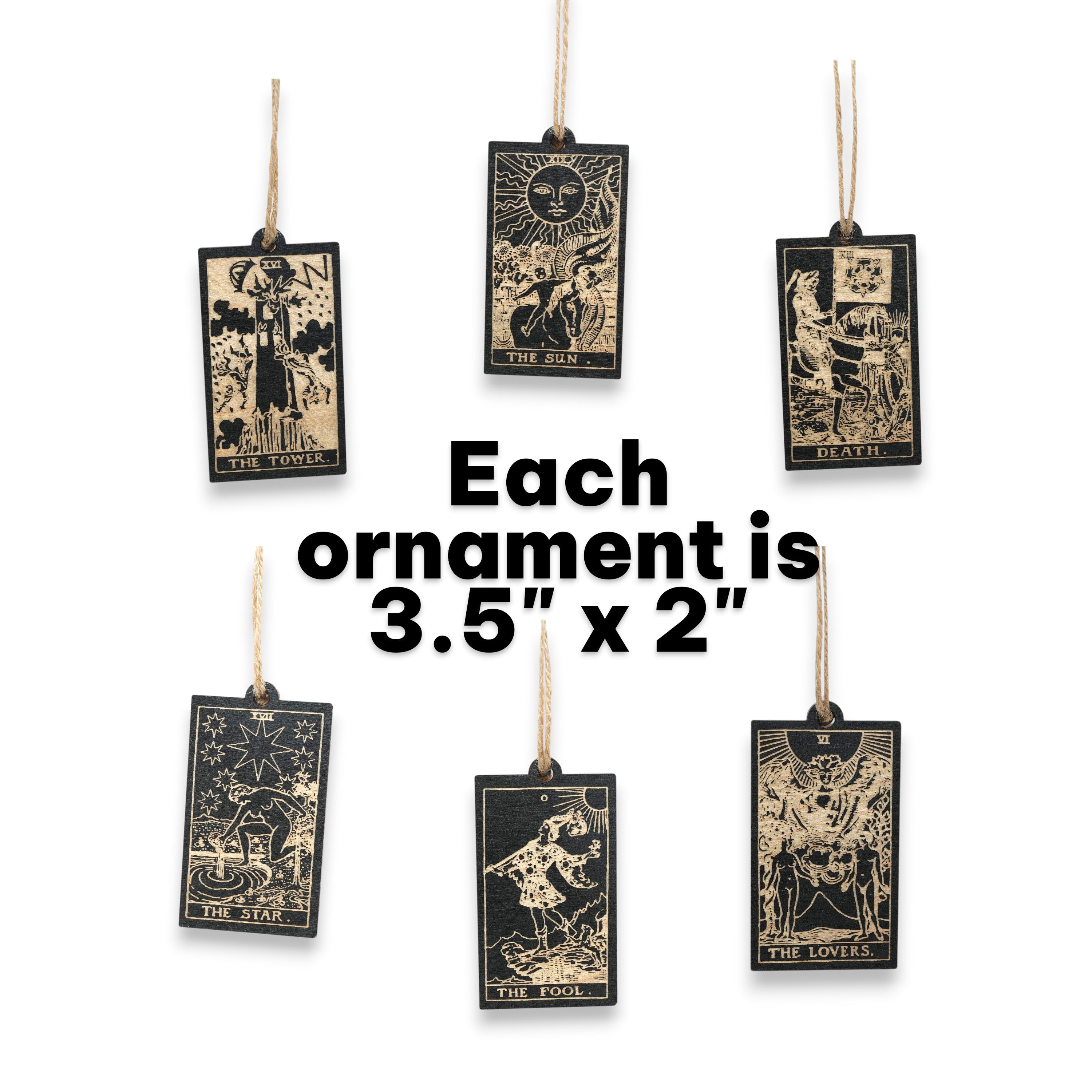 Ornament - Black - Tarot Cards - Set of 6