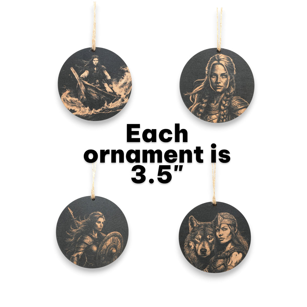 Ornament - Black - Lady Viking - Set of 4