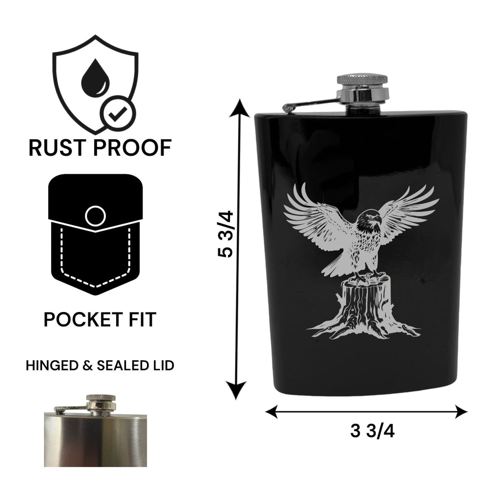 8oz - CUSTOM - American Eagle on Stump