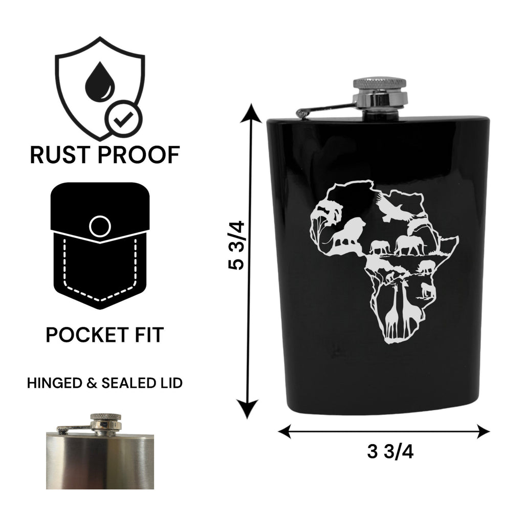8oz Flask - African Scene