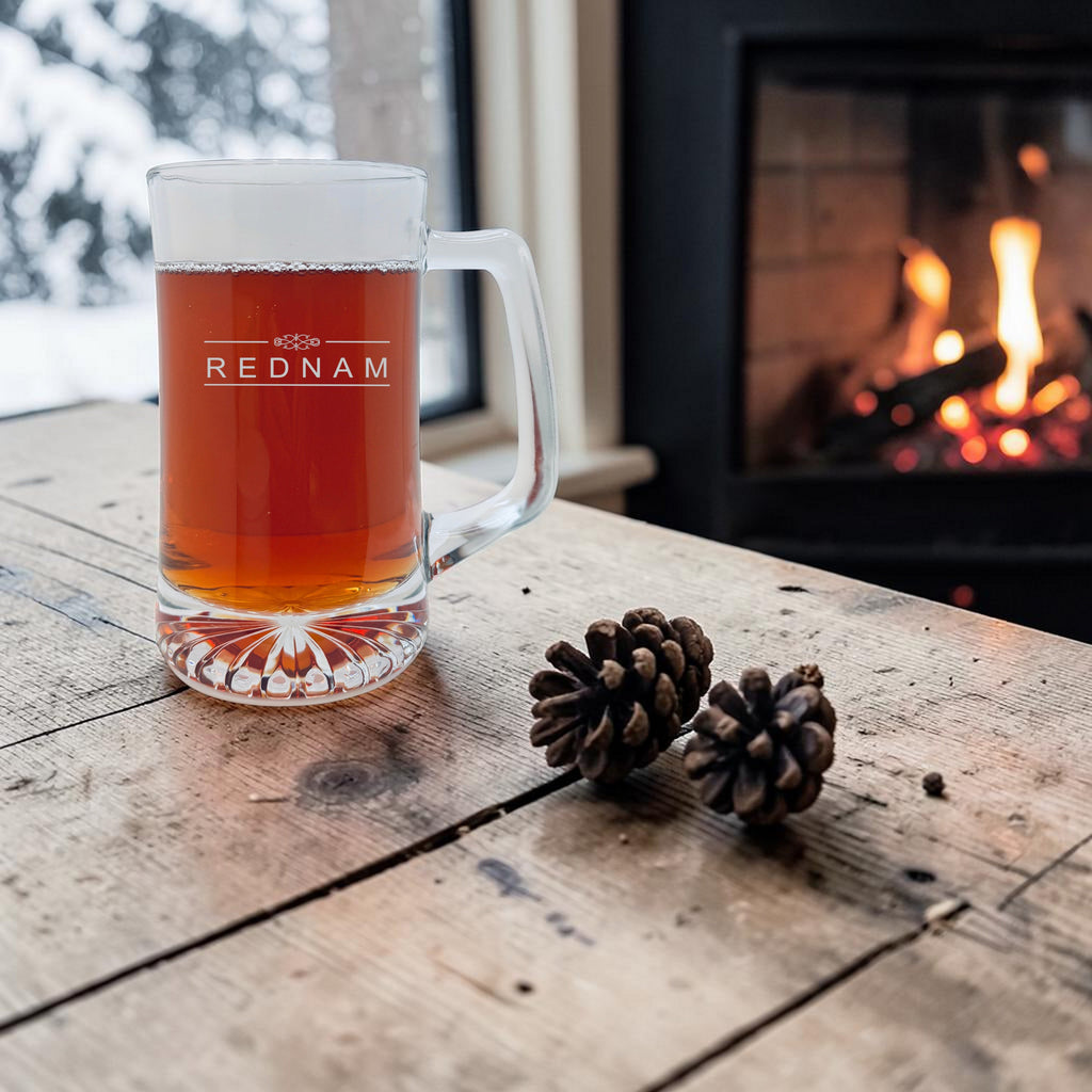 Personalized - 10oz Rocks glass and 25oz Beer mug with handle