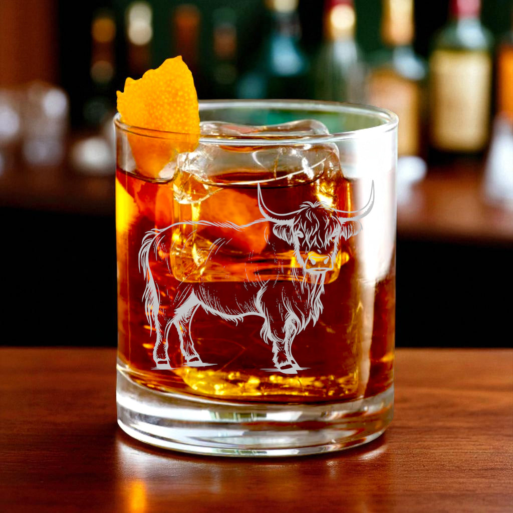 Rocks Glass - Highland Cow - Double Old Fashioned