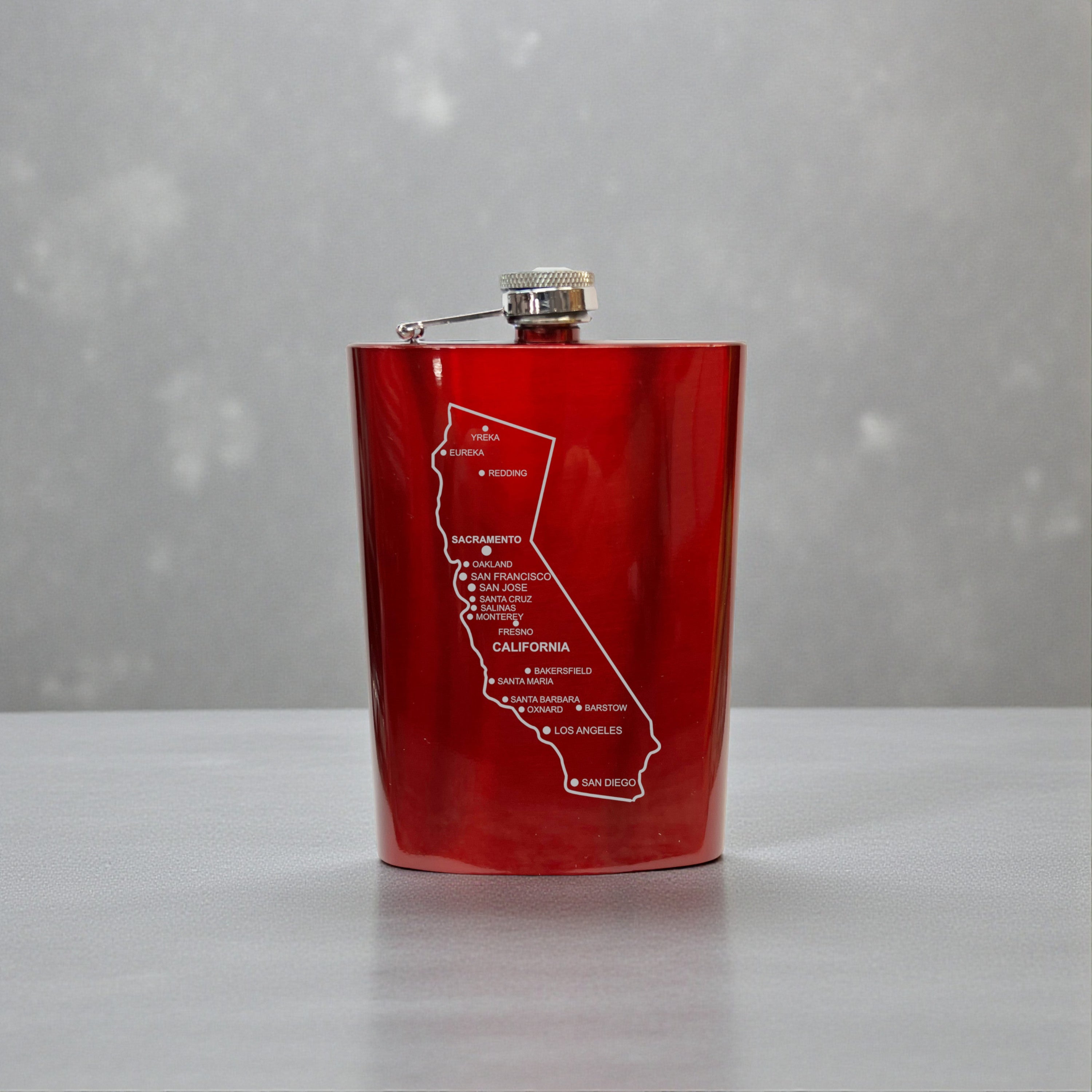 8oz Flask - California with Cities