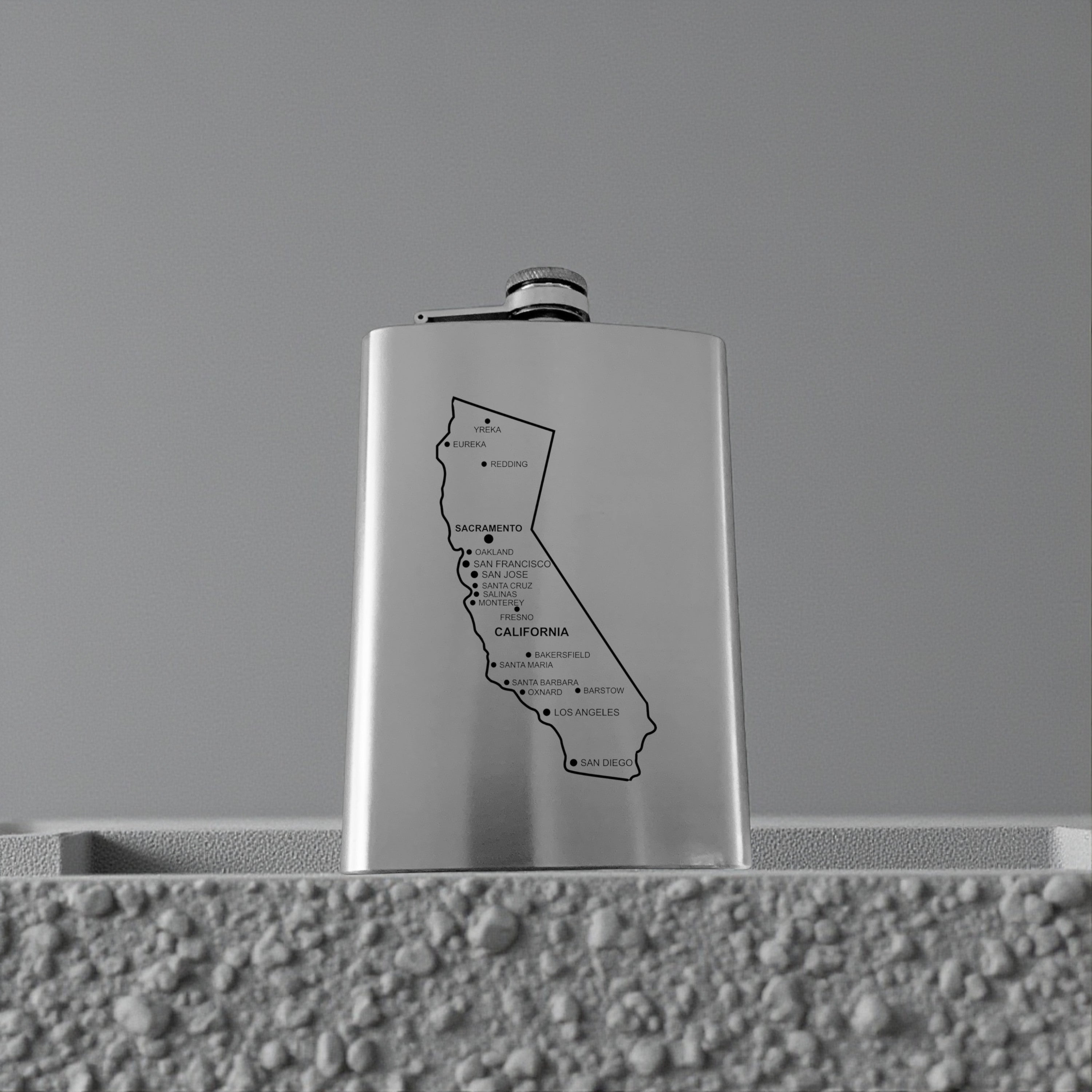8oz Flask - California with Cities