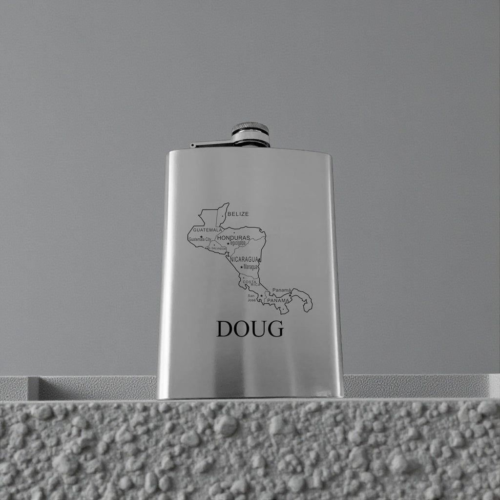 8oz Flask - Central America PERSONALIZED Stainless Steel