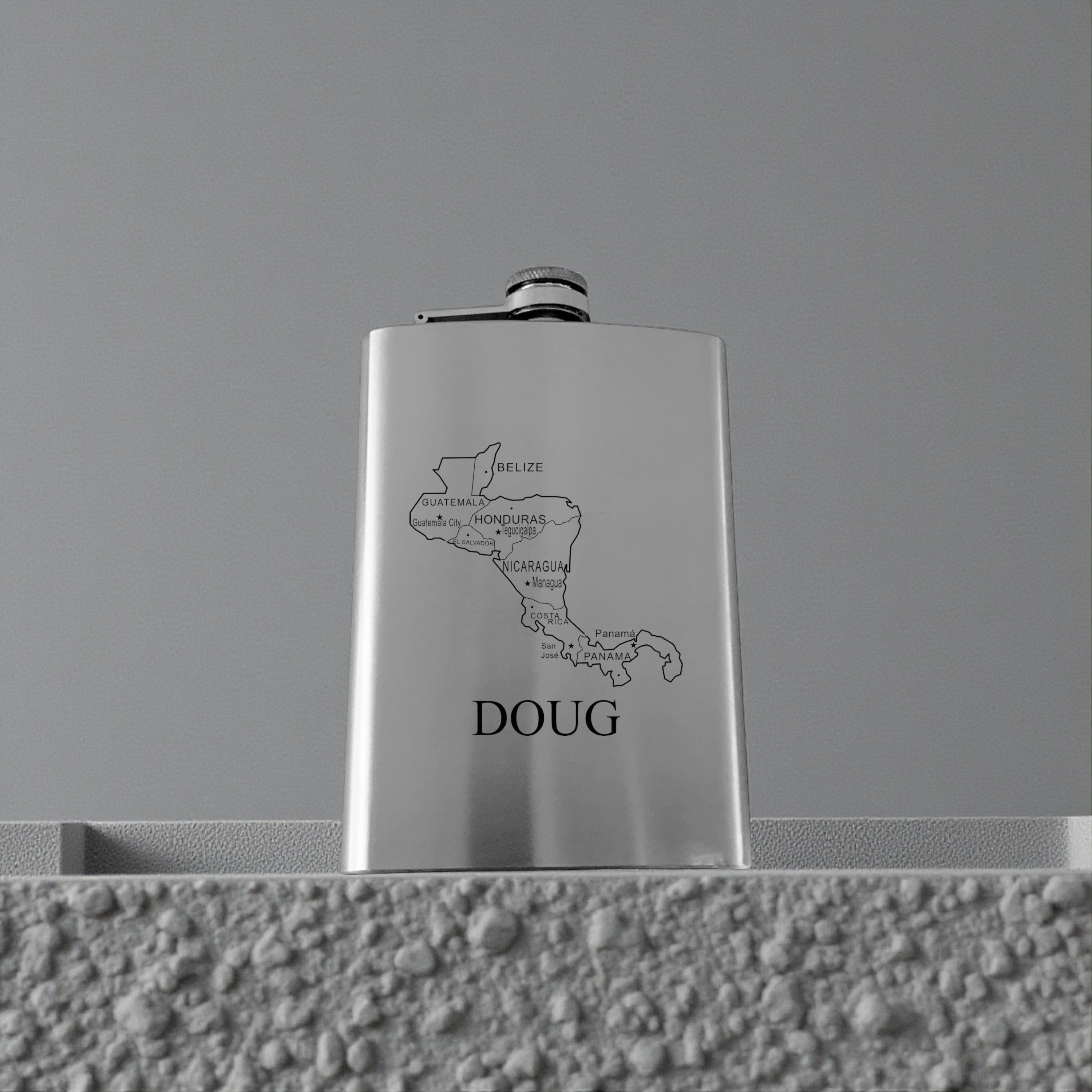 8oz Flask - Central America PERSONALIZED Stainless Steel