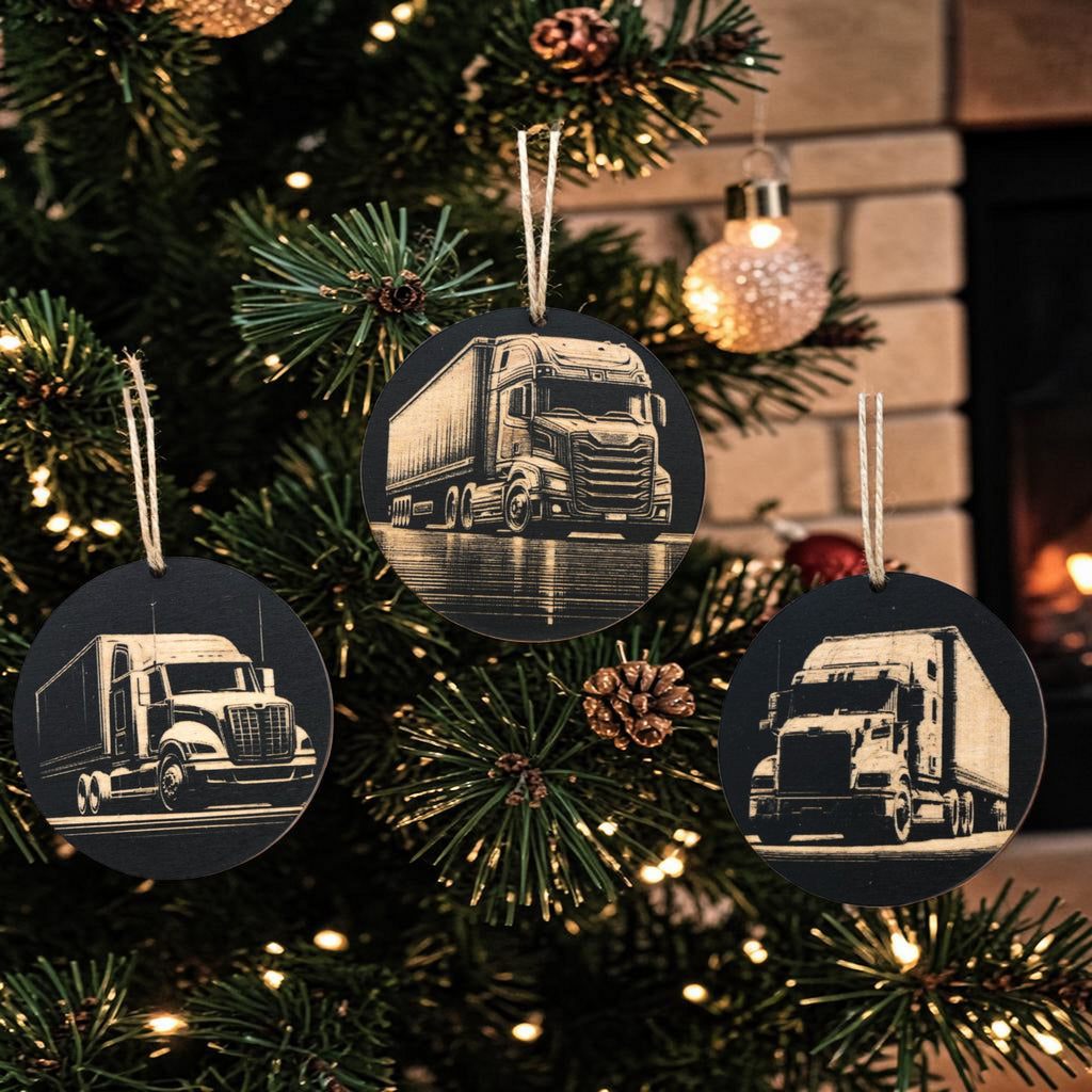 Ornament - Black - Bigrig - Set of 3