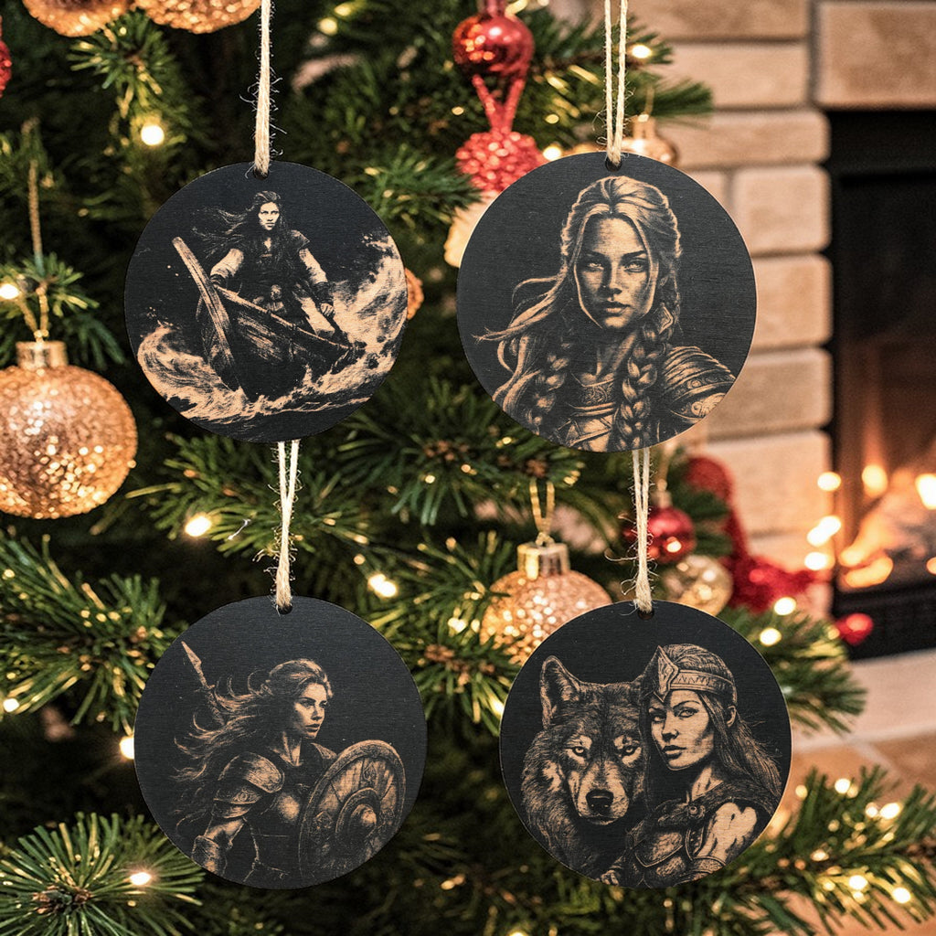 Ornament - Black - Lady Viking - Set of 4