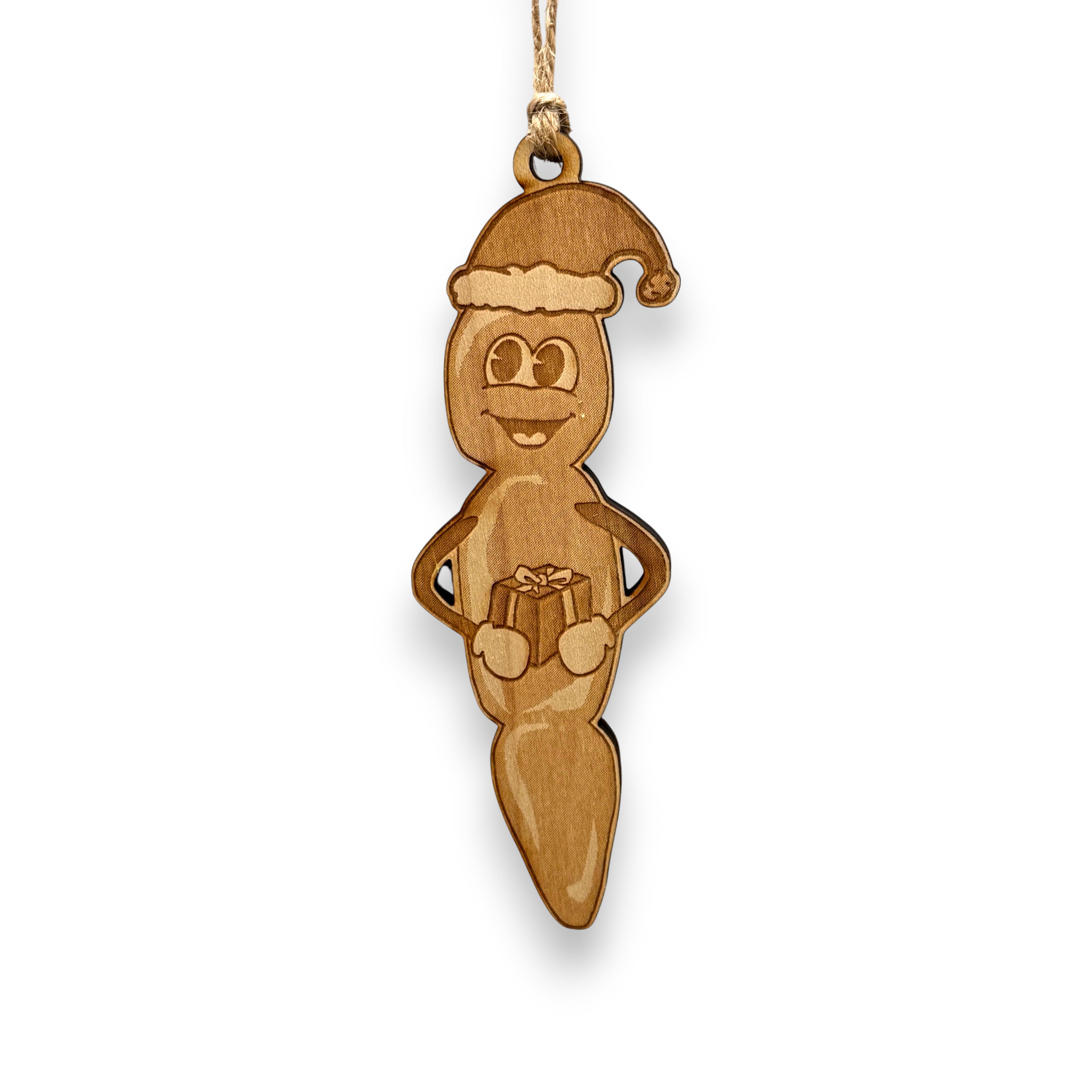 Ornament - Howdy Ho - Raw Wood 2x5in