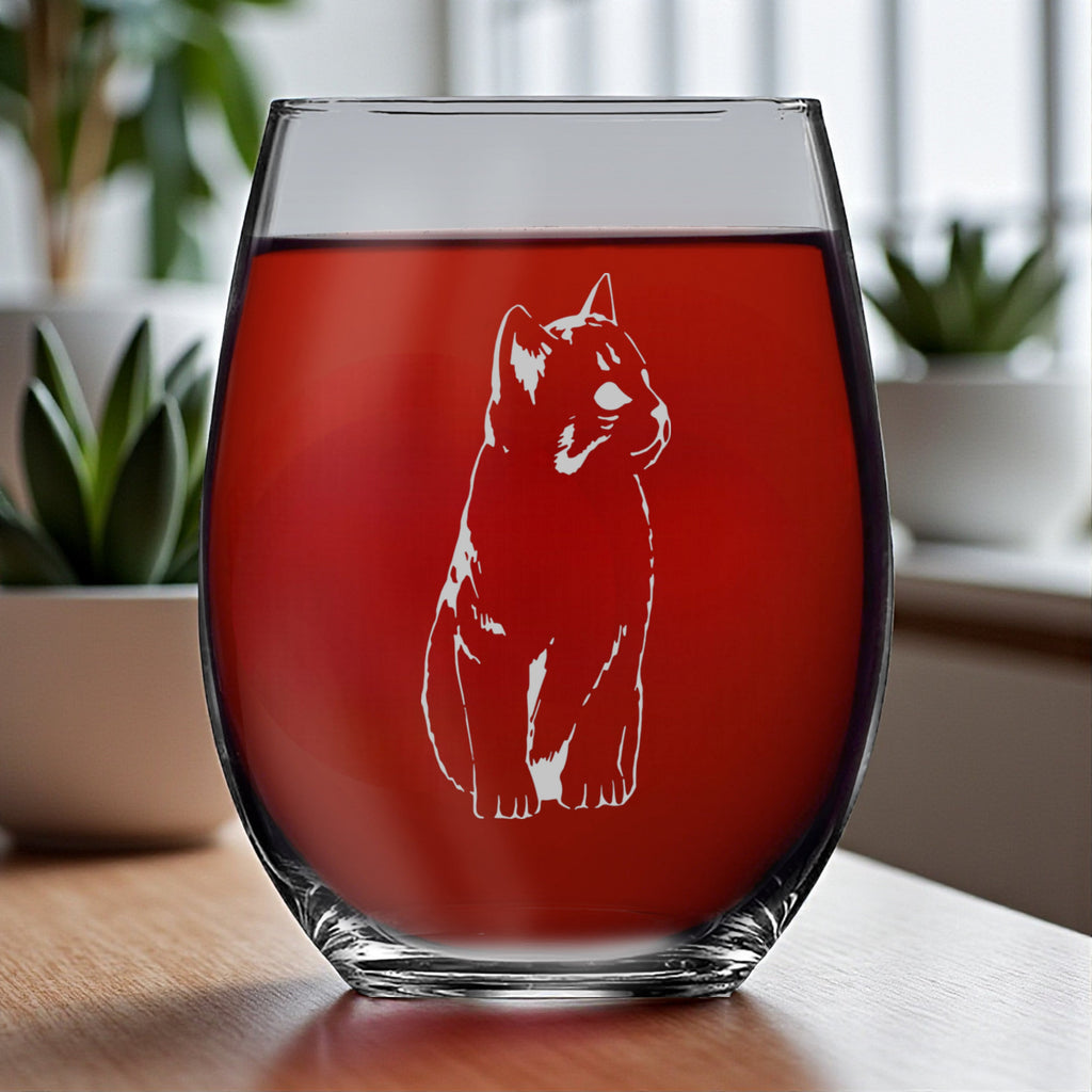 8oz Flask or 15oz Wine Glass - Kitten