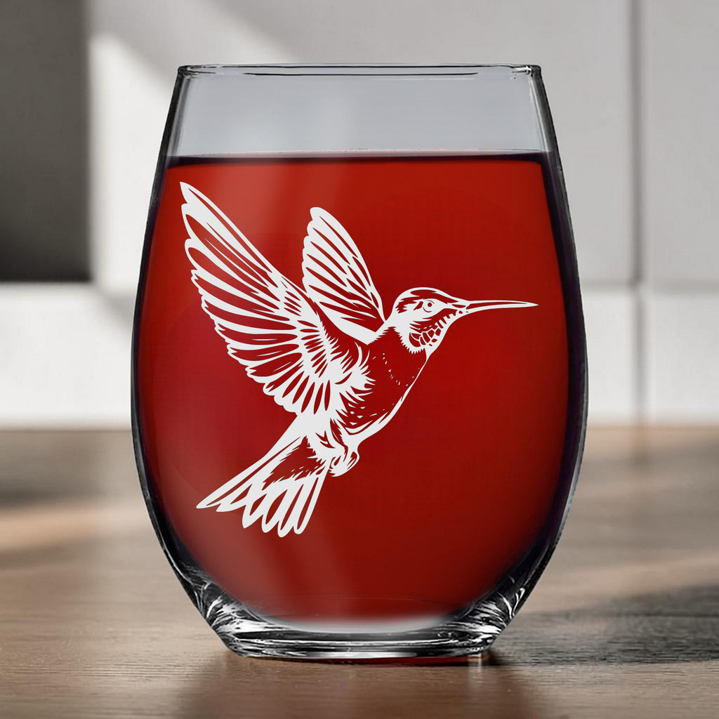 15oz Stemless Wine Glass - Hummingbird